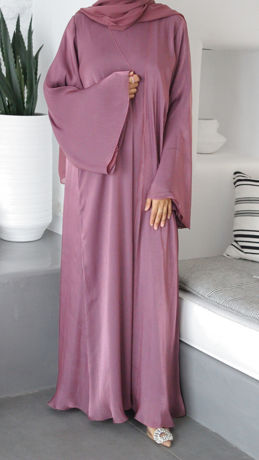 LUXE DRESS ABAYA SET - BERRY