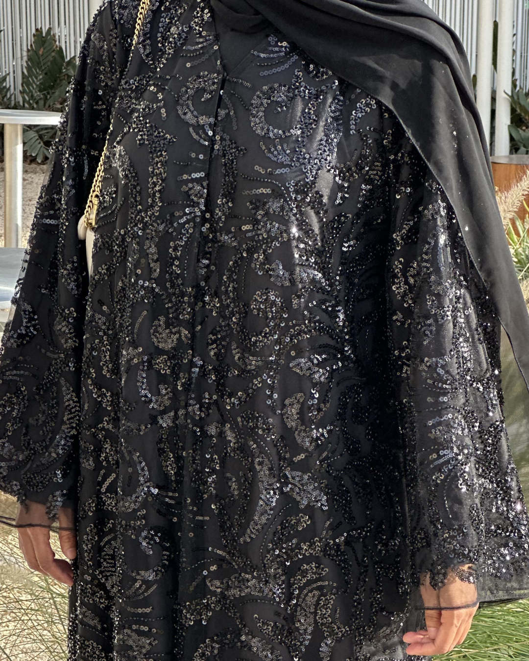Black Embellished Overcoat #2