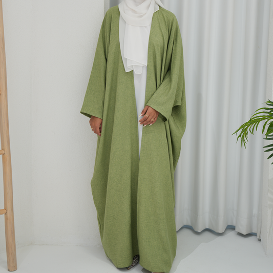 Linen abaya - Green
