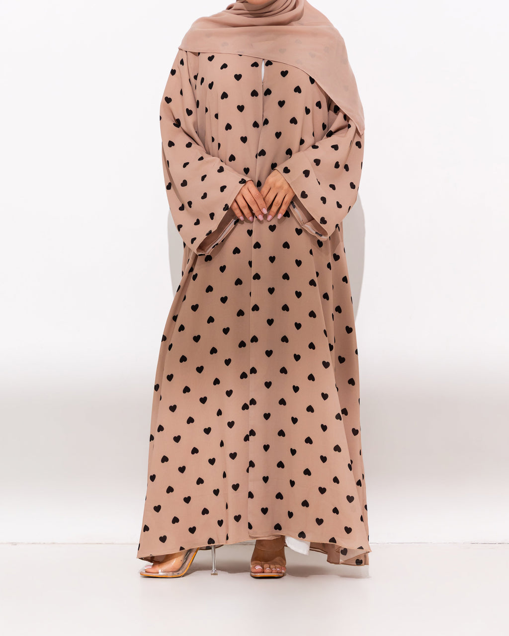 Beige Heart Abaya