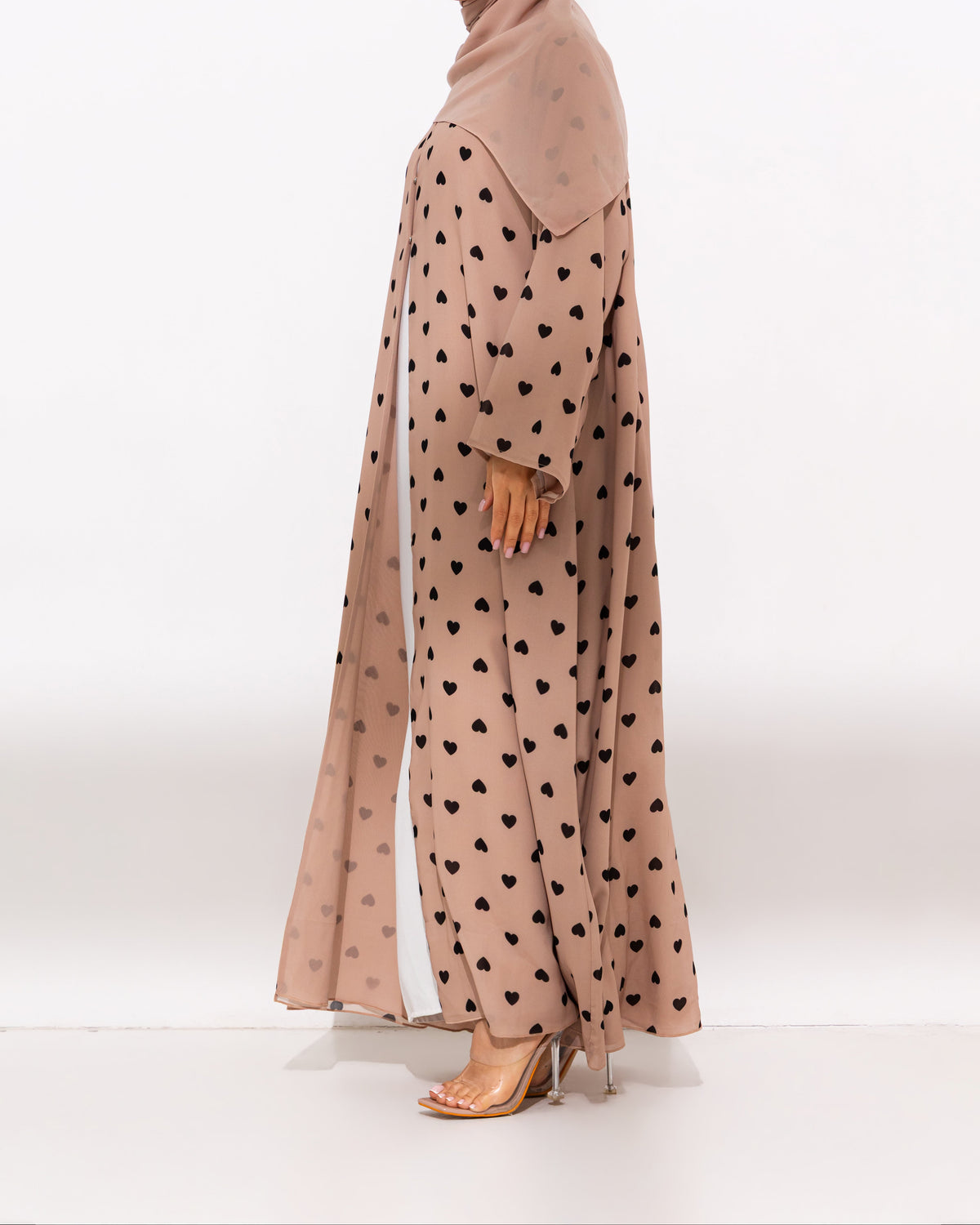 Beige Heart Abaya