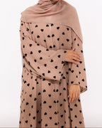 Beige Heart Abaya