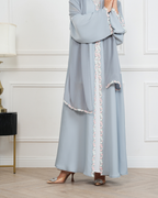 Blue Floral Lace Abaya