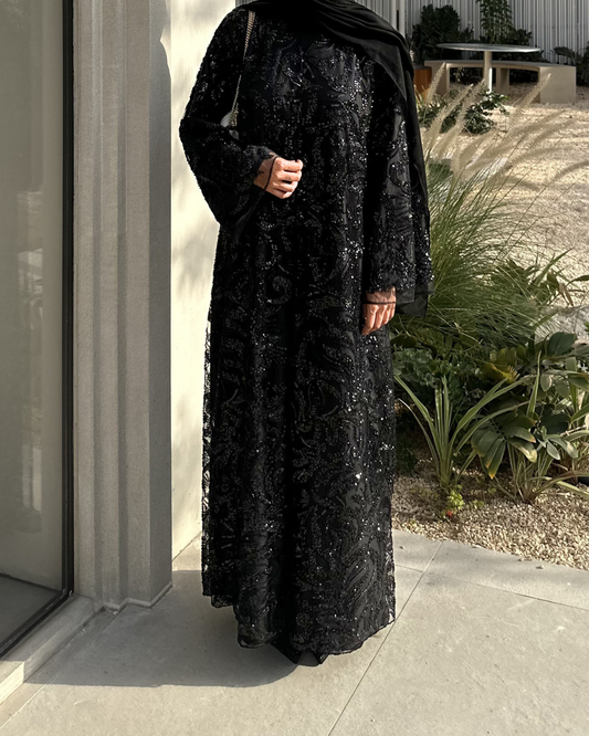 Black Embellished Overcoat #2