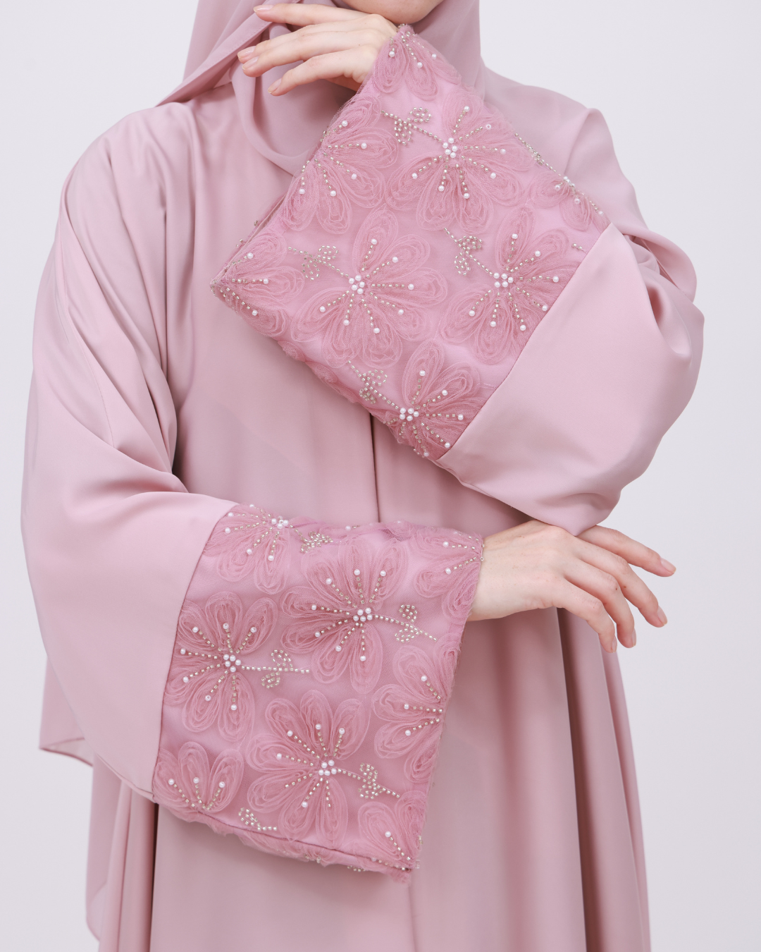 Pink lace sleeve