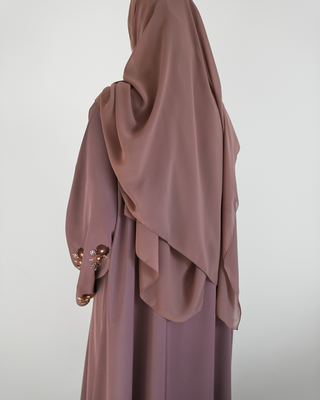 Sleeve Work Abaya - Mauve