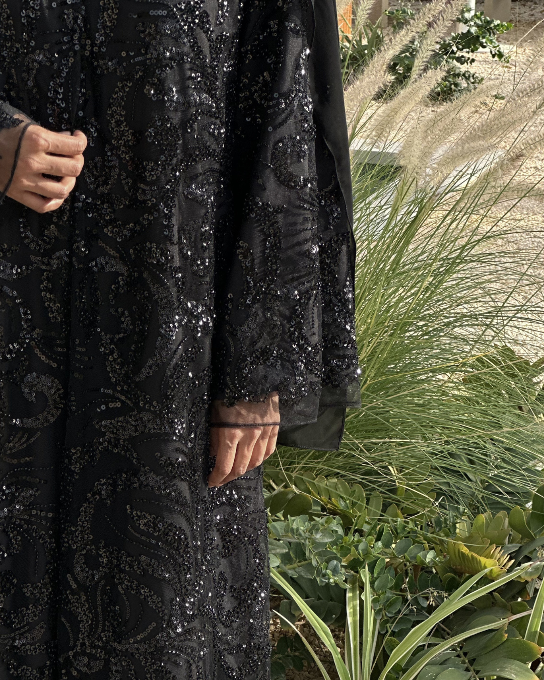 Black Embellished Overcoat #2