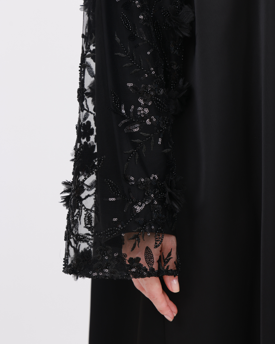 Black lace sleeve