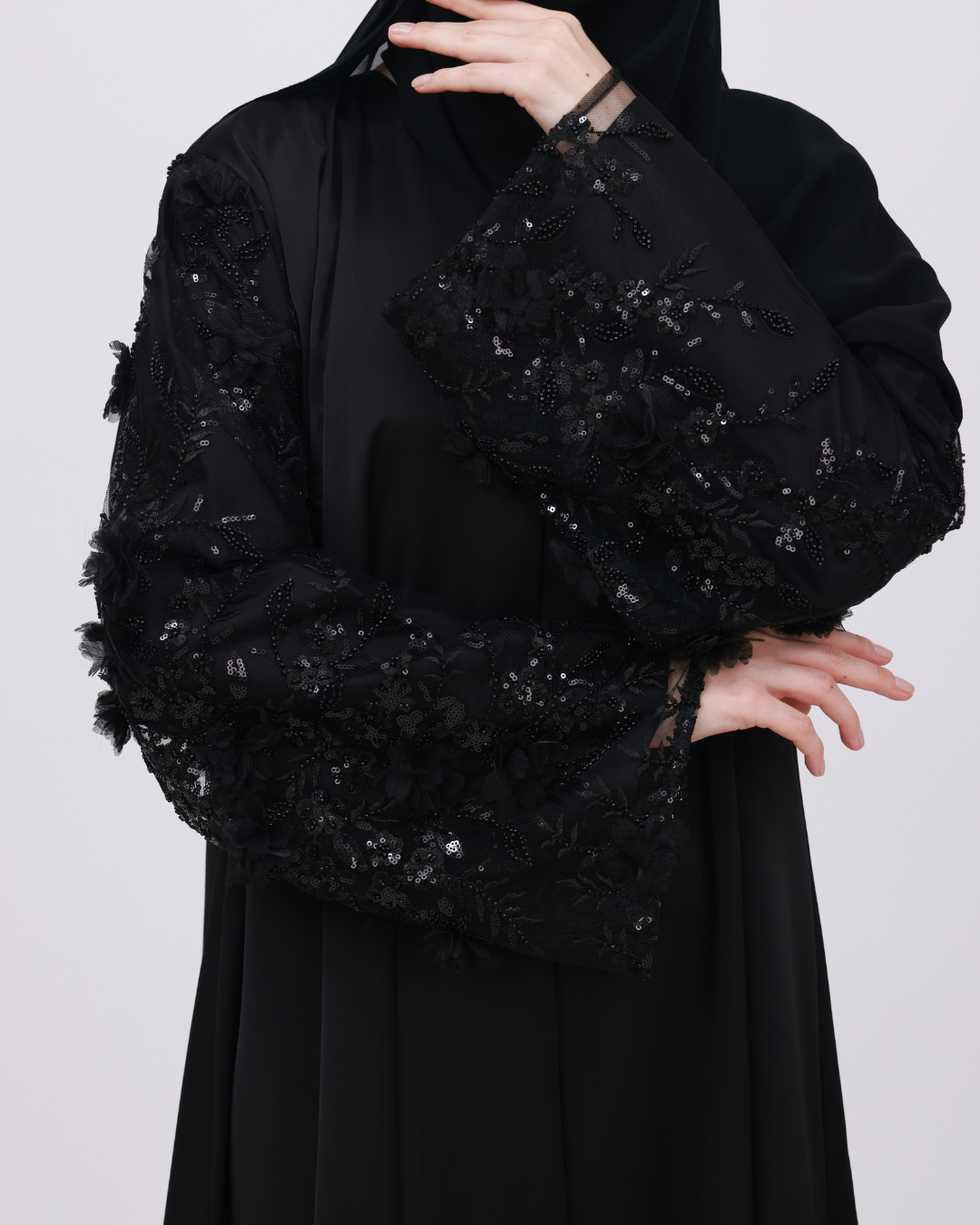 Black lace sleeve