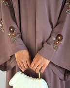 Sleeve Work Abaya - Mauve