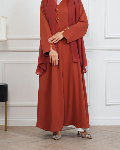 Burnt Orange Star Abaya