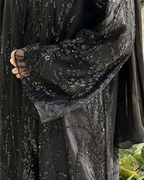 Black Embellished Overcoat