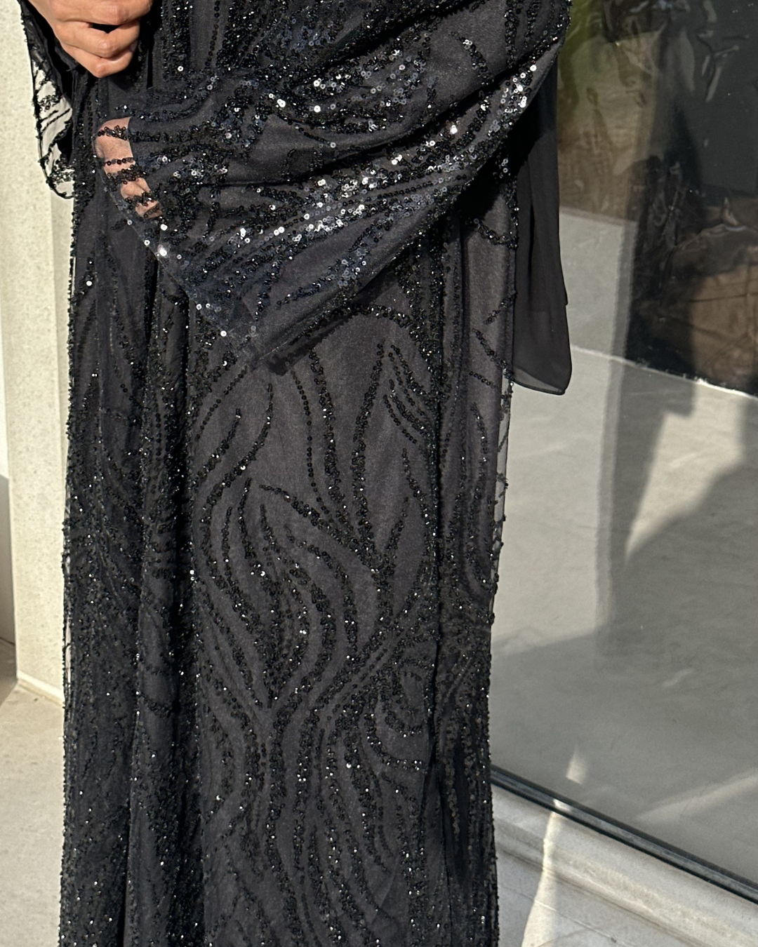 Black Embellished Overcoat #3