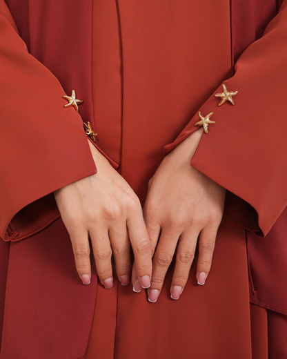 Burnt Orange Star Abaya