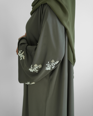 Sleeve Work Abaya - Olive