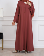 Terracotta Button Abaya