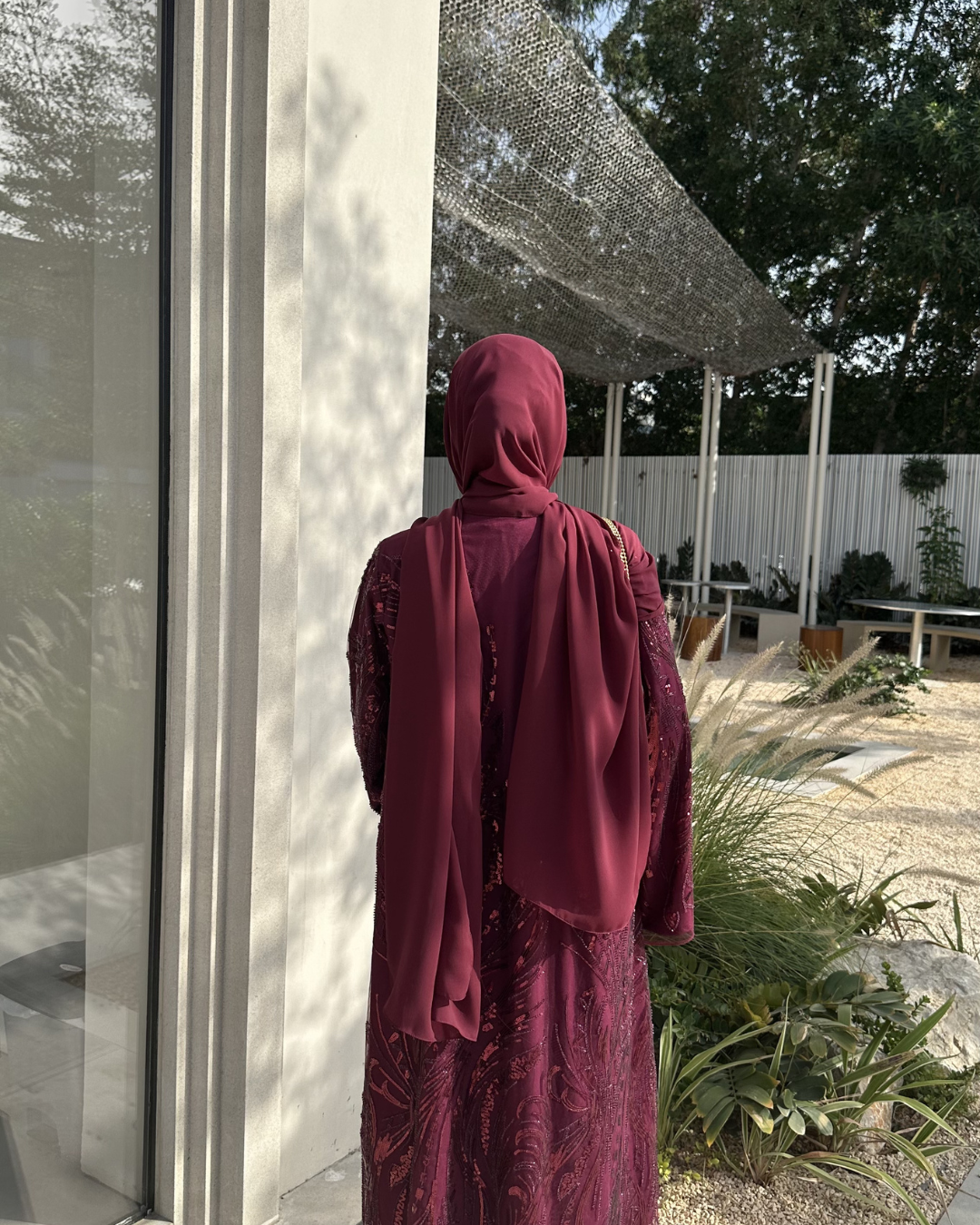 Plum Embellished Overcoat