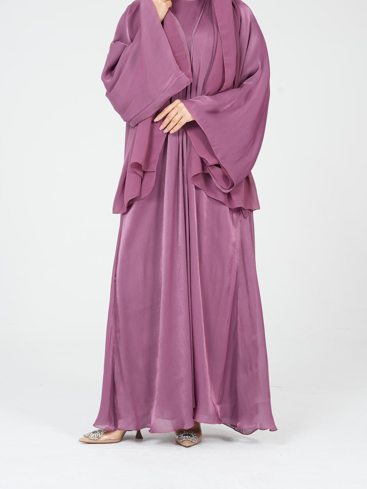 Luxe Dress Abaya - Berry