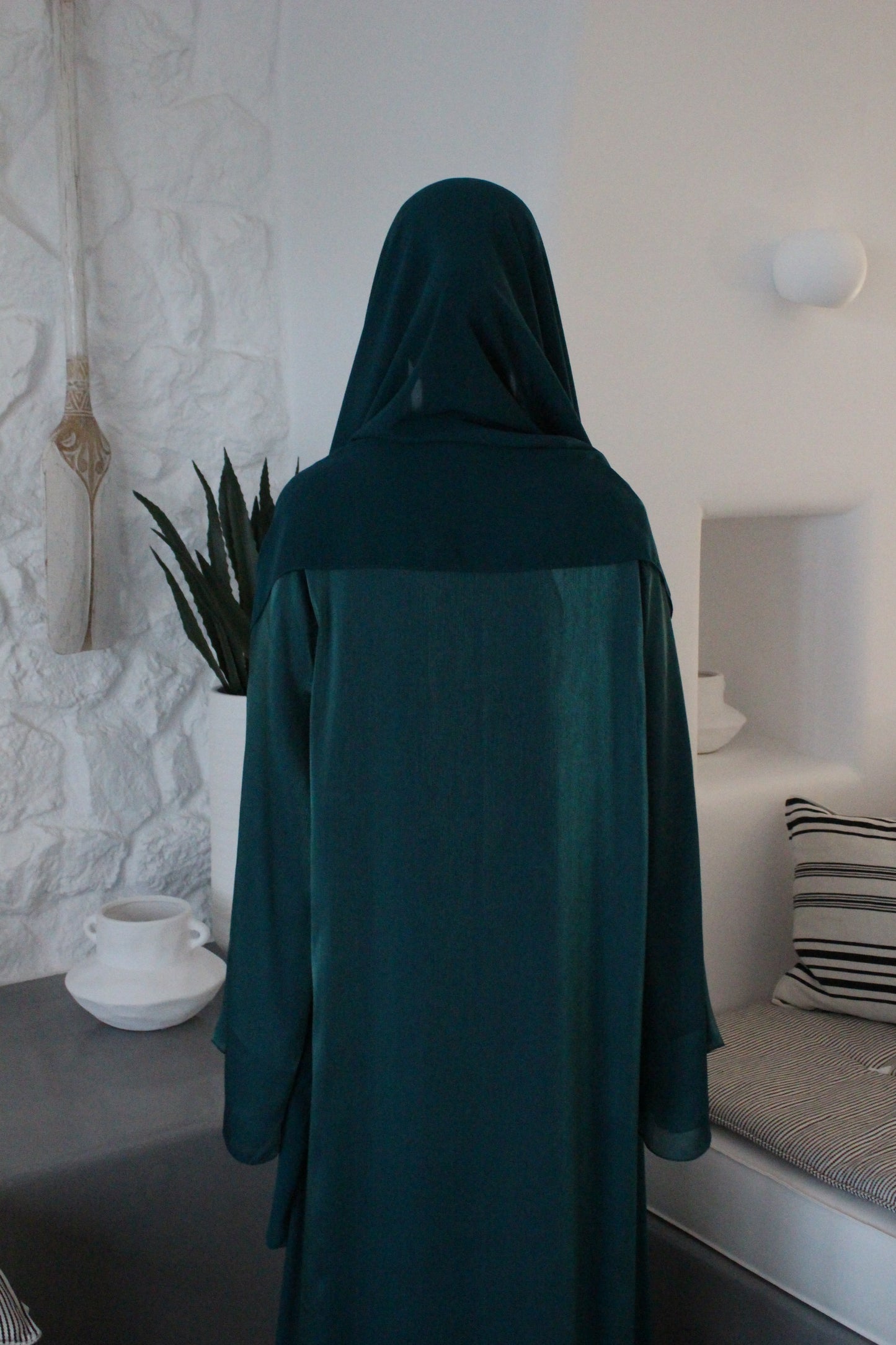 LUXE DRESS ABAYA SET - TEAL