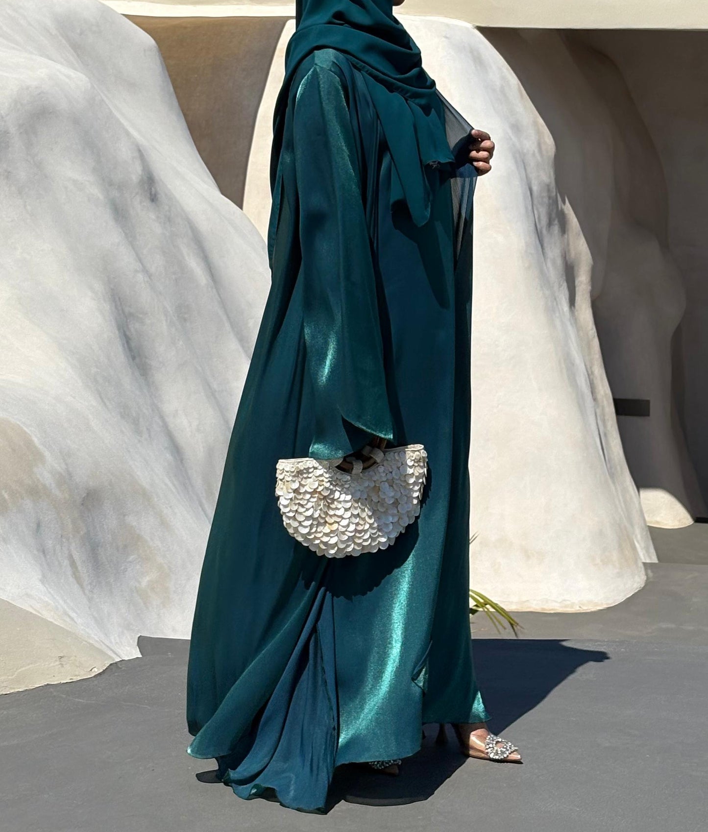Luxe Dress Abaya - Teal