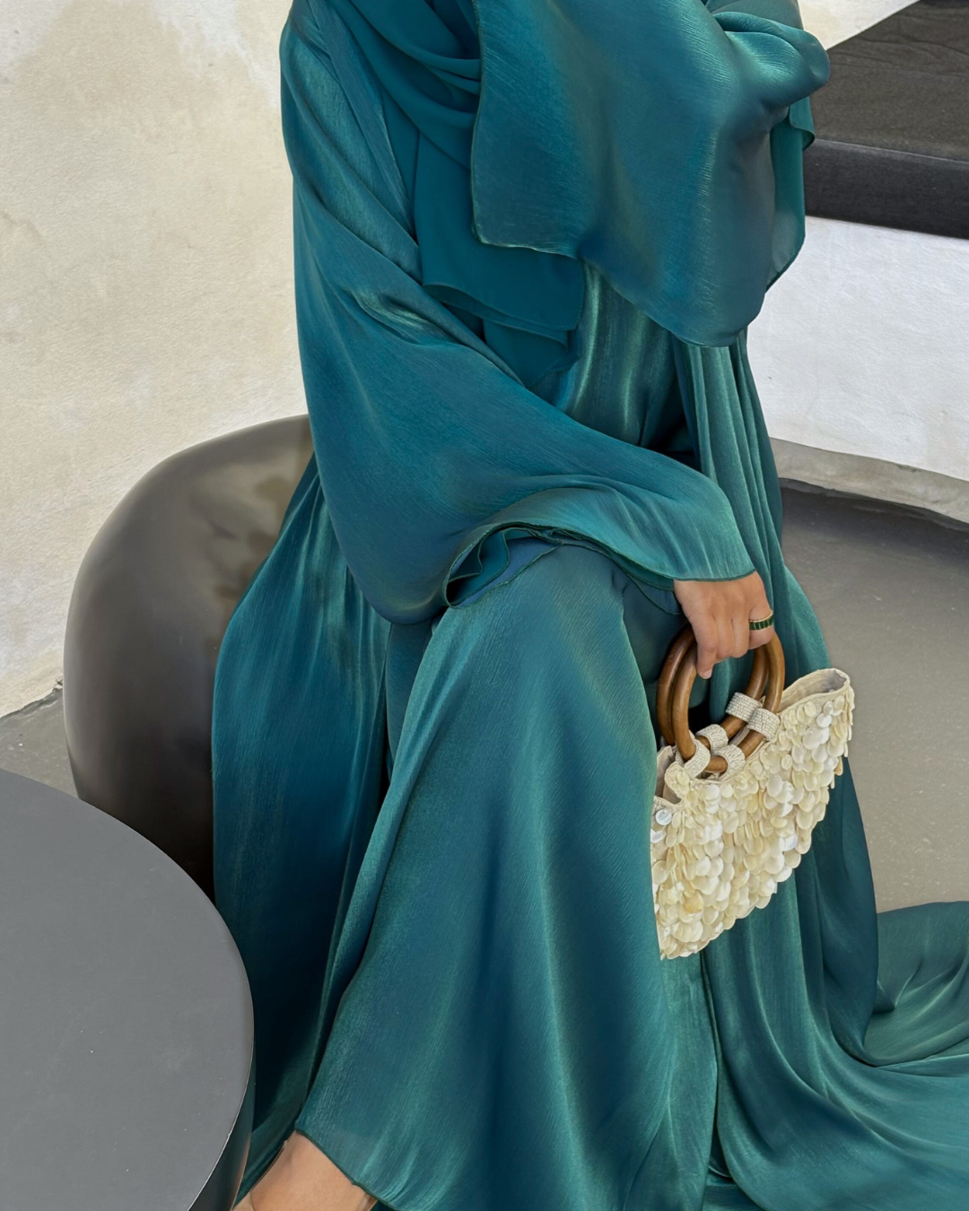 Luxe Dress Abaya - Teal